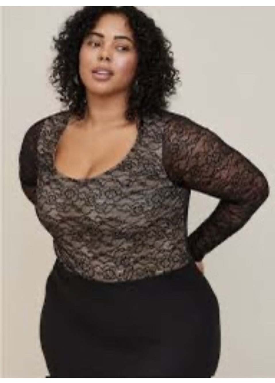 Torrid Lace Bodysuit Women 3X Black Nude NEW